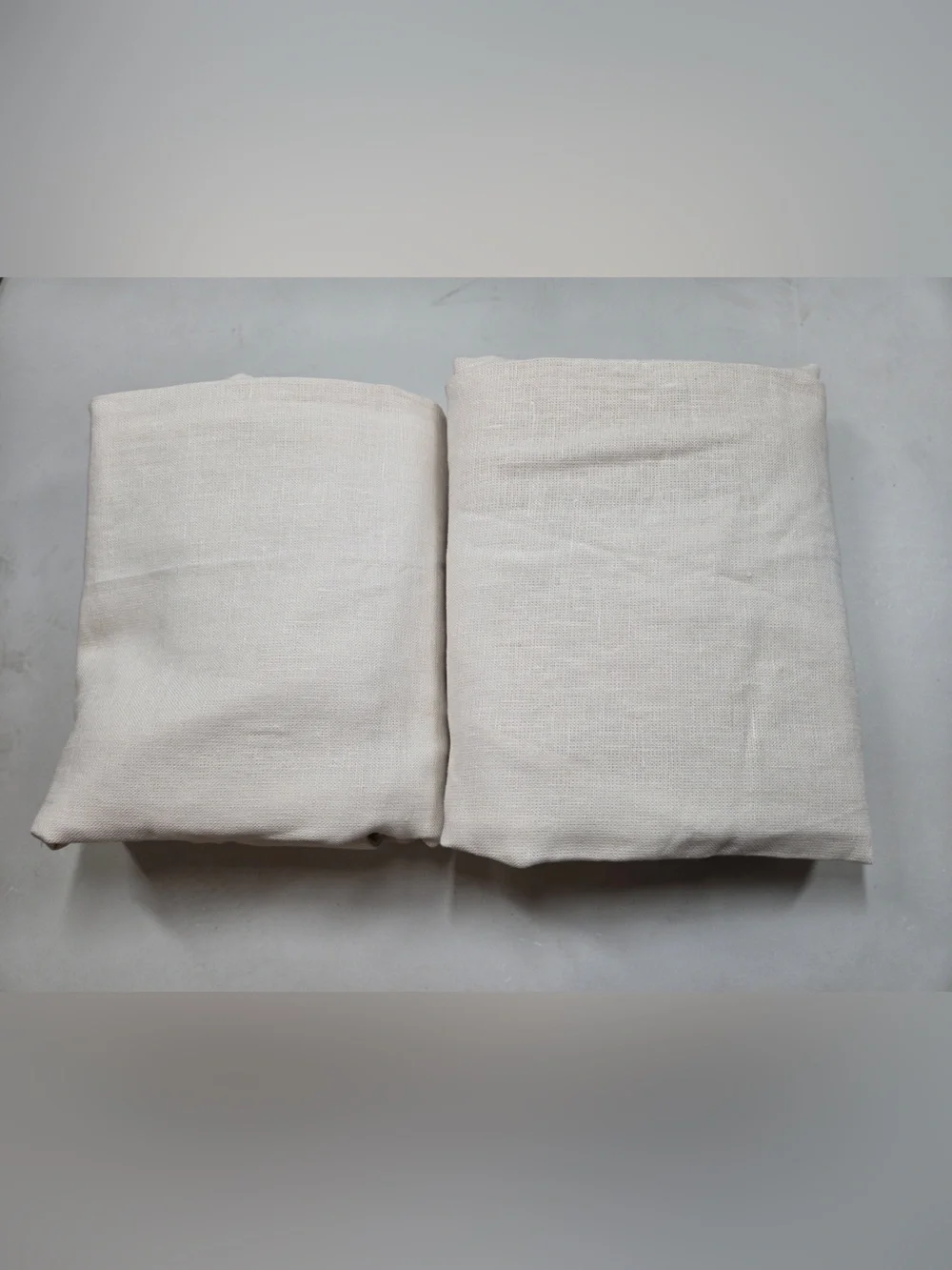 QUINCE Set Of 2 48x84 Heavyweight European Linen Curtains Sand 0182